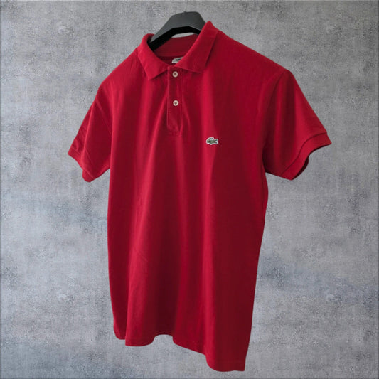 Polo Lacoste vintage rojo estilo clásico francés retro Y2K unisex