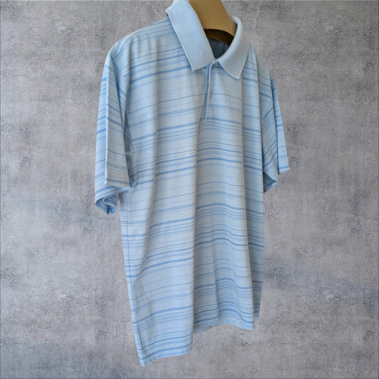 Polo Lacoste vintage azul marino con rayas estilo francés preppy Y2K retro